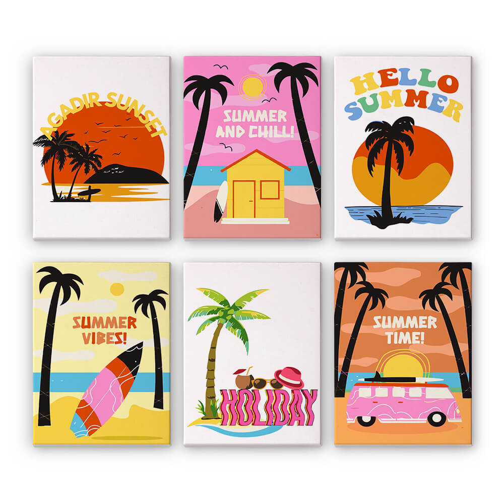 Summer Time! 6 Pieces Mini Paint by Numbers