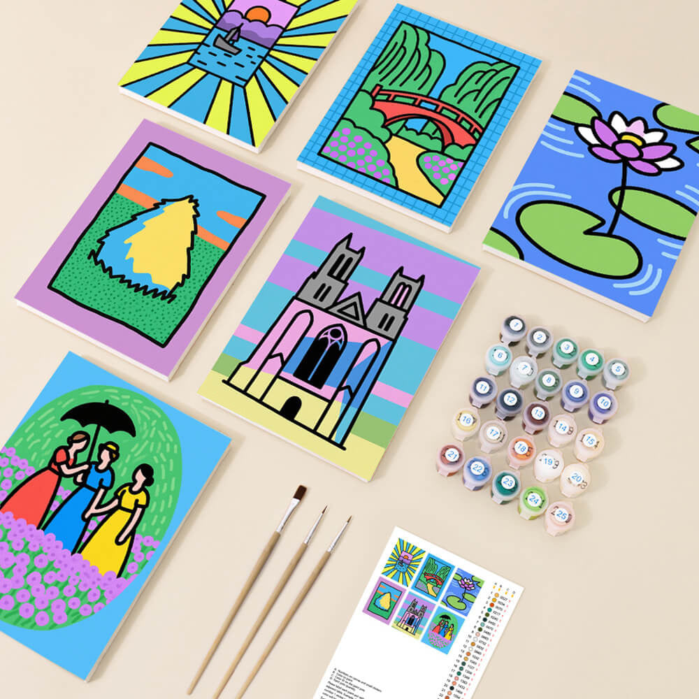 Summer Travel 6 Pieces Mini Paint by Numbers