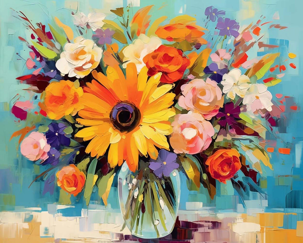 Sunflower Bouquet Paint by Numbers