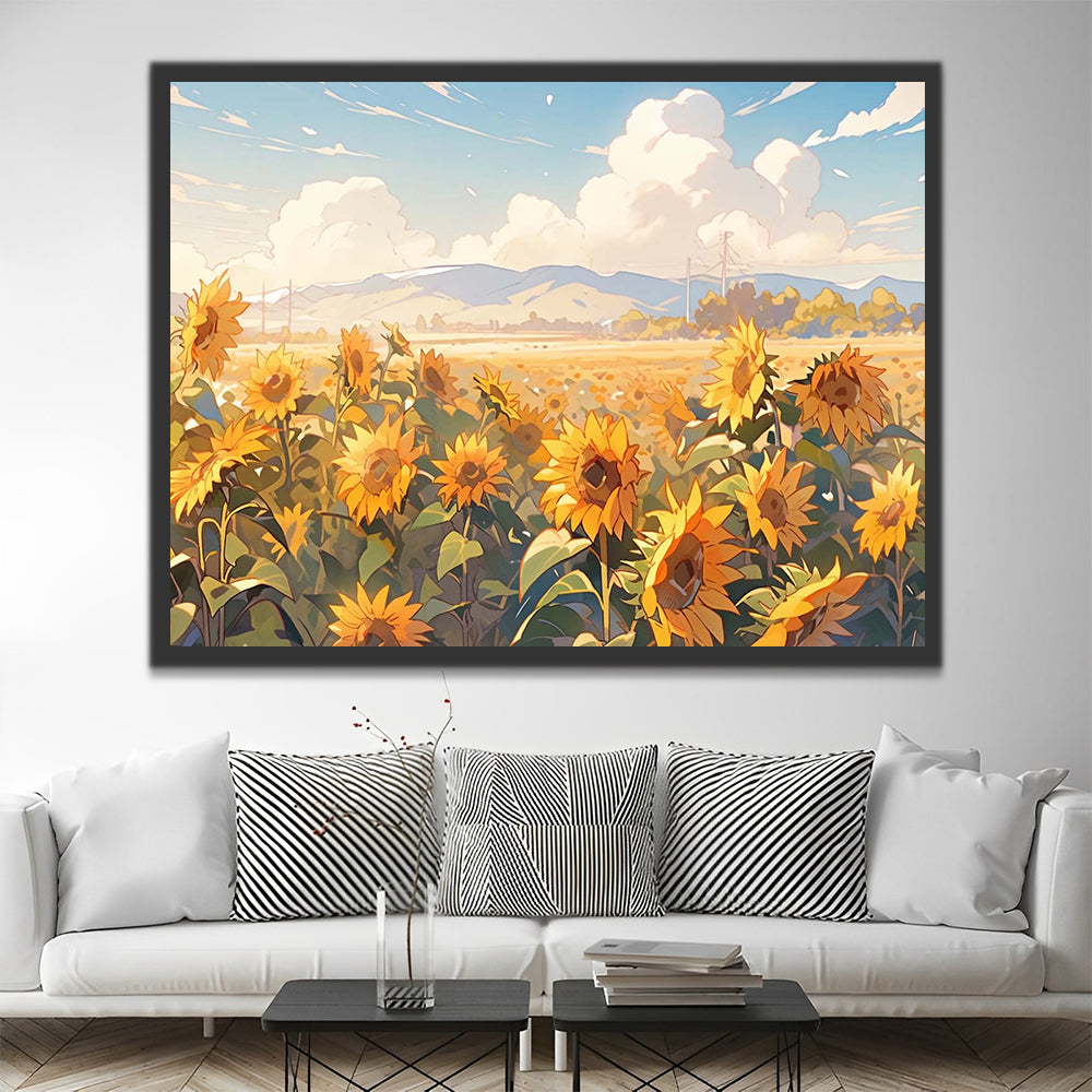 Sunflowers Field Paint by Numbers