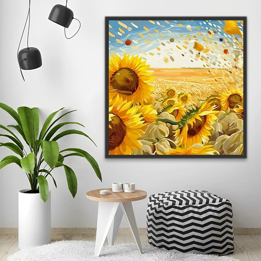 Sunflowers Field Paint by Numbers