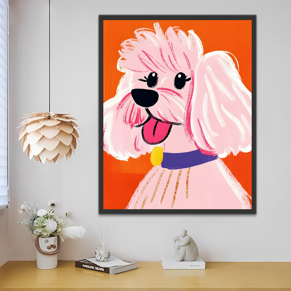 Super Cute White Poodle Paint by Numbers