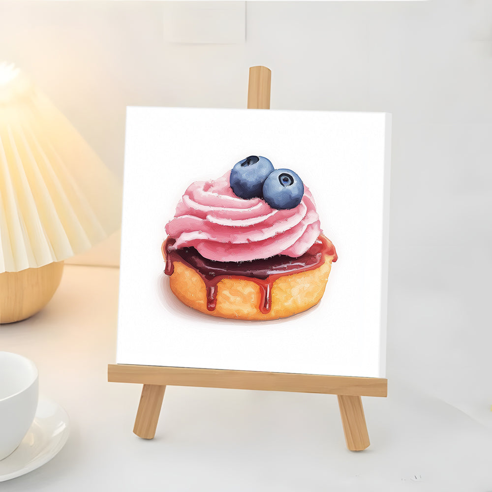 Sweet Blueberry Cream Cake Mini Paint by Numbers