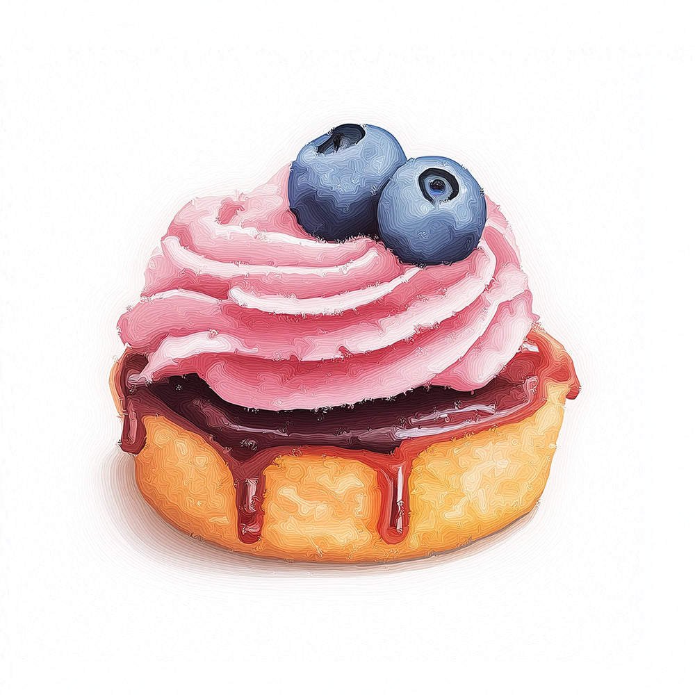 Sweet Blueberry Cream Cake Mini Paint by Numbers