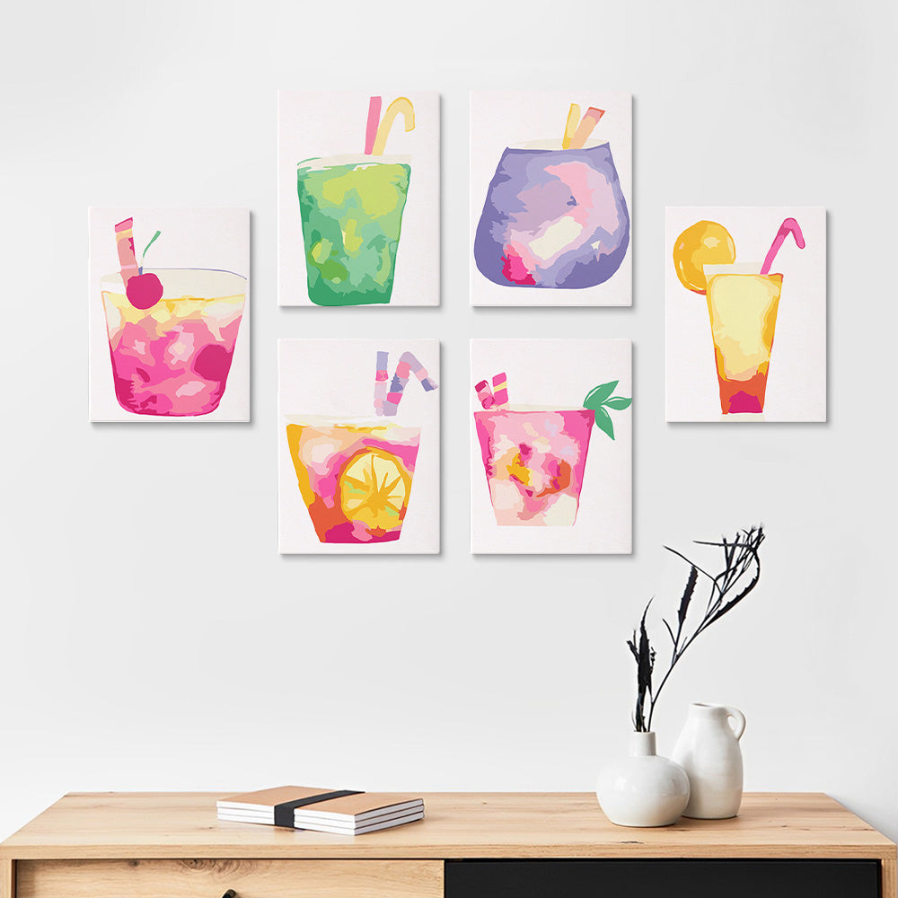 Sweet Cocktail 6 Pieces Mini Paint by Numbers