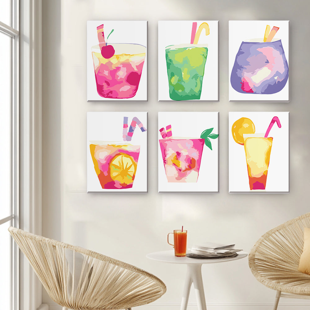 Sweet Cocktail 6 Pieces Mini Paint by Numbers