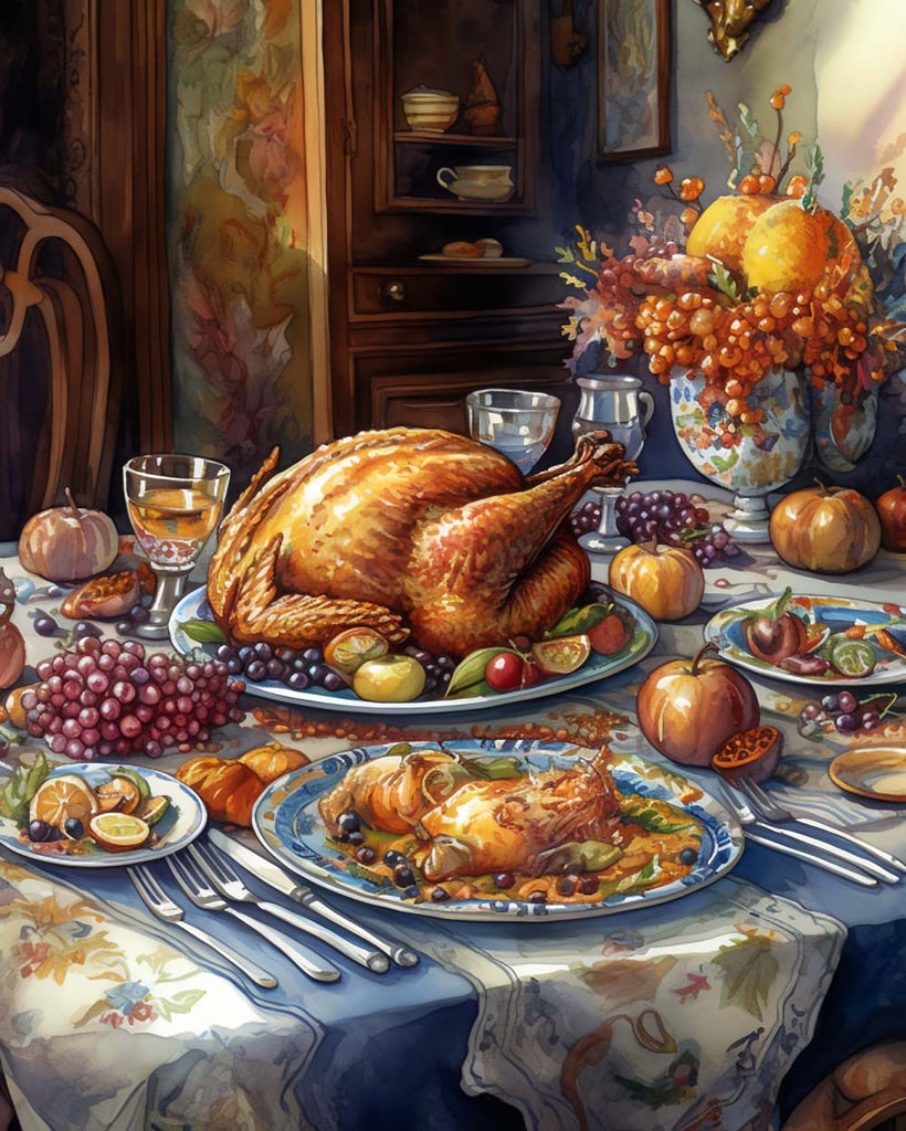 Thanksgiving Feast Paint by Numbers