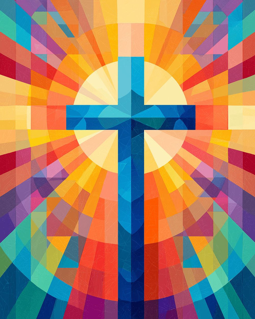 The Cross Emitting Colorful Light Paint by Numbers