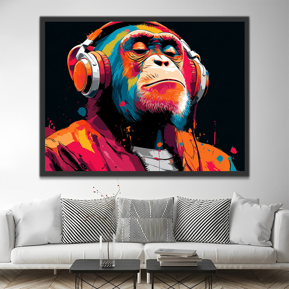 The Orangutan Gentleman Immersed in Music Paint by Numbers