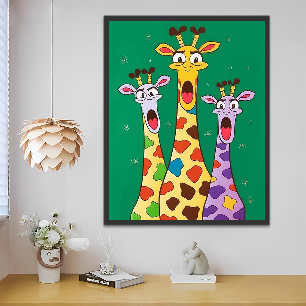 Three Giraffes Paint by Numbers for Kids