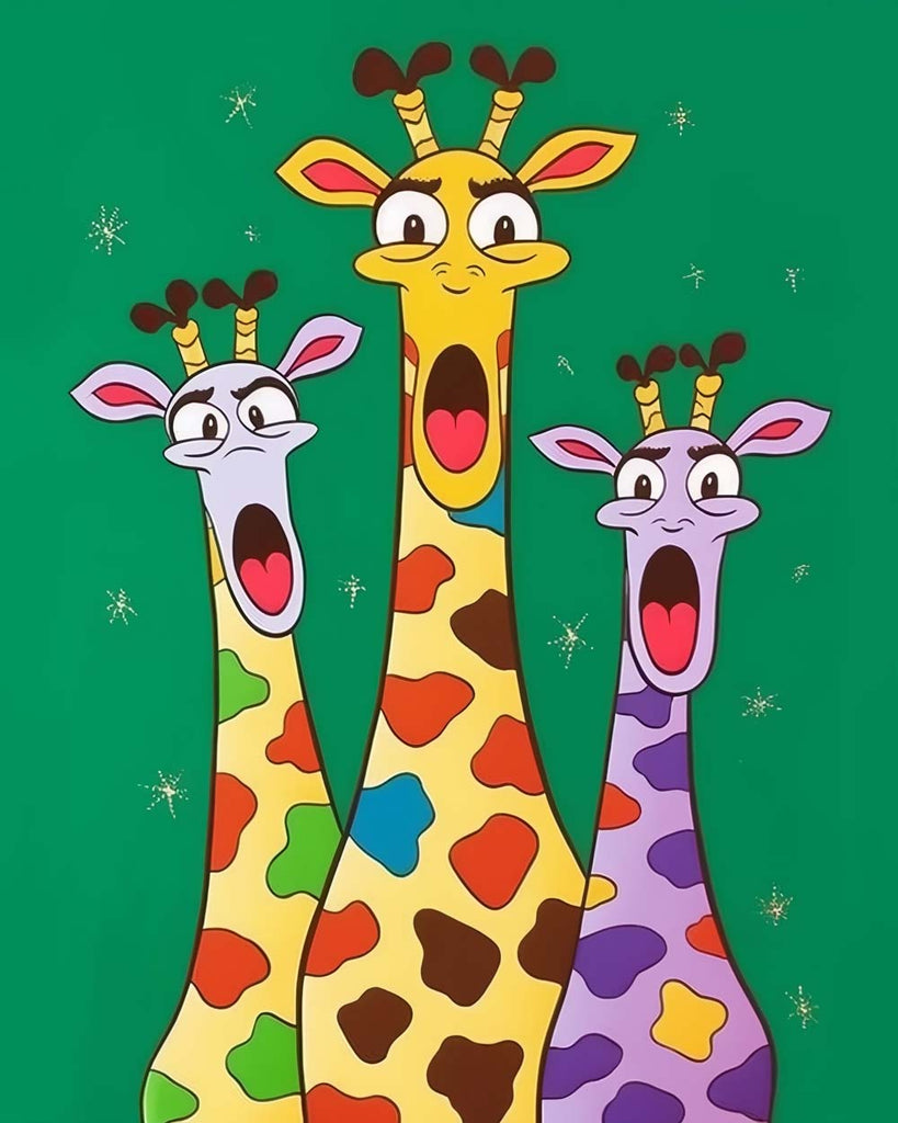 Three Giraffes Paint by Numbers for Kids