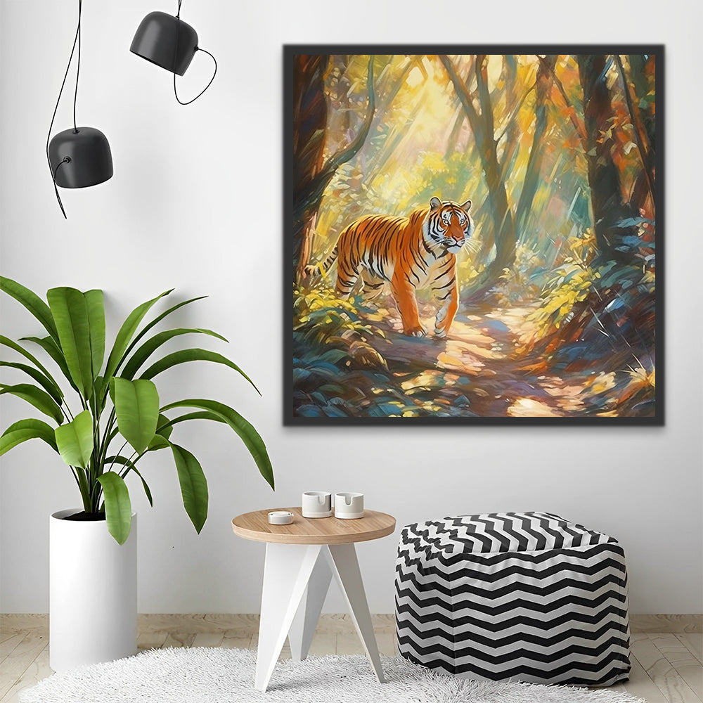 Tiger in Forest Paint by Numbers