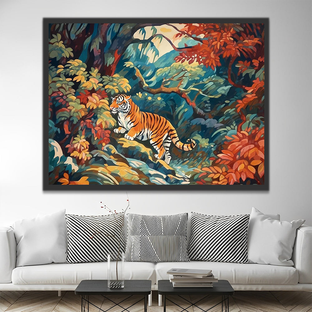 Tiger in Forest Paint by Numbers