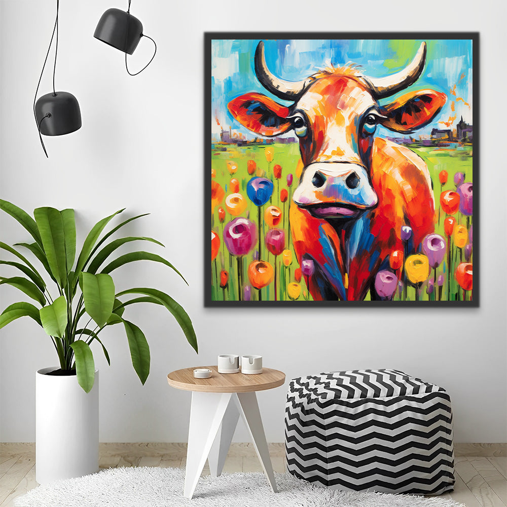 Tulips and Cow Paint by Numbers