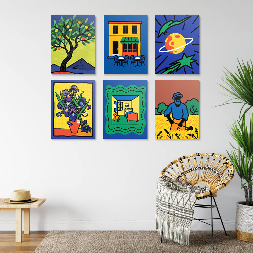 Van Gogh-Style Paintings 6 Pieces Mini Paint by Numbers