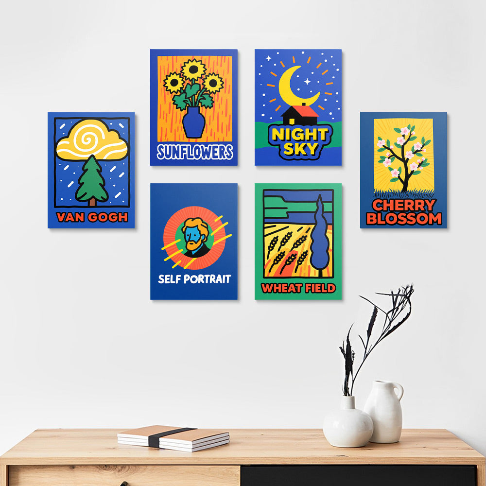 Van Gogh's Blue Paintings 6 Pieces Mini Paint by Numbers