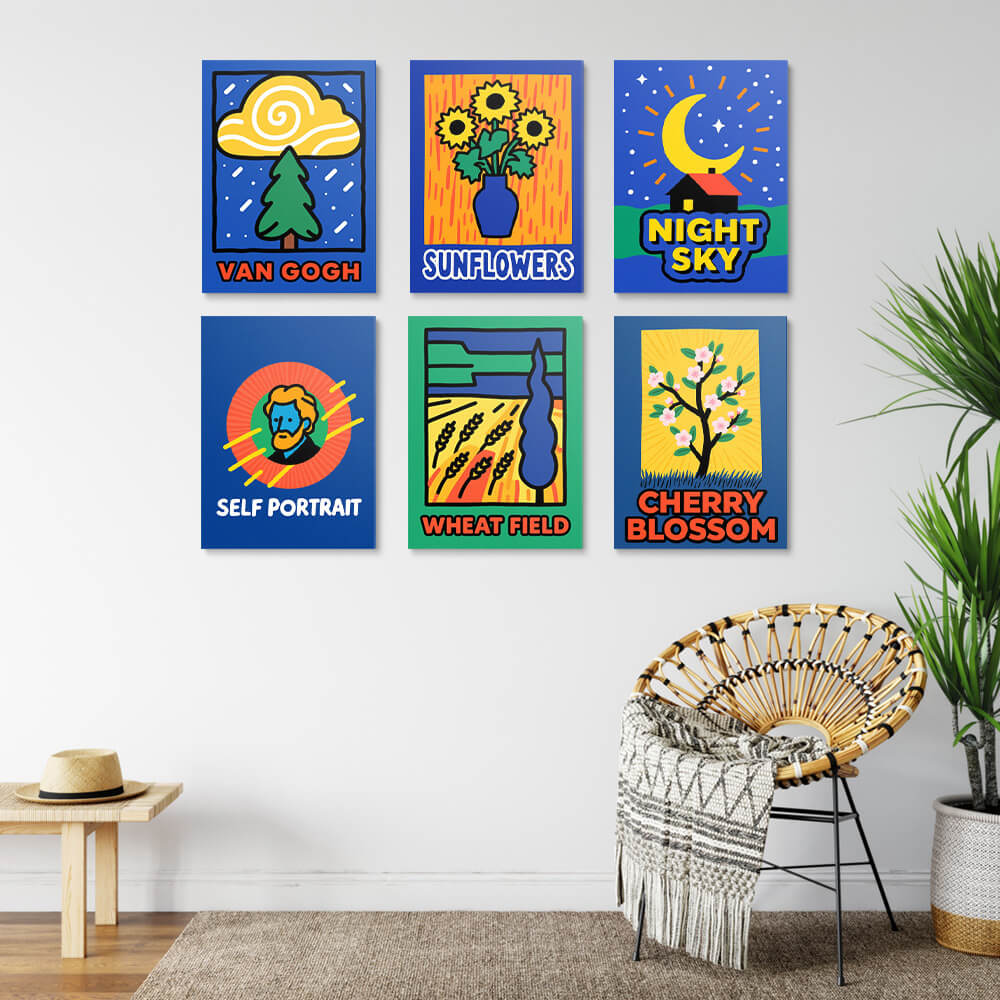 Van Gogh's Blue Paintings 6 Pieces Mini Paint by Numbers
