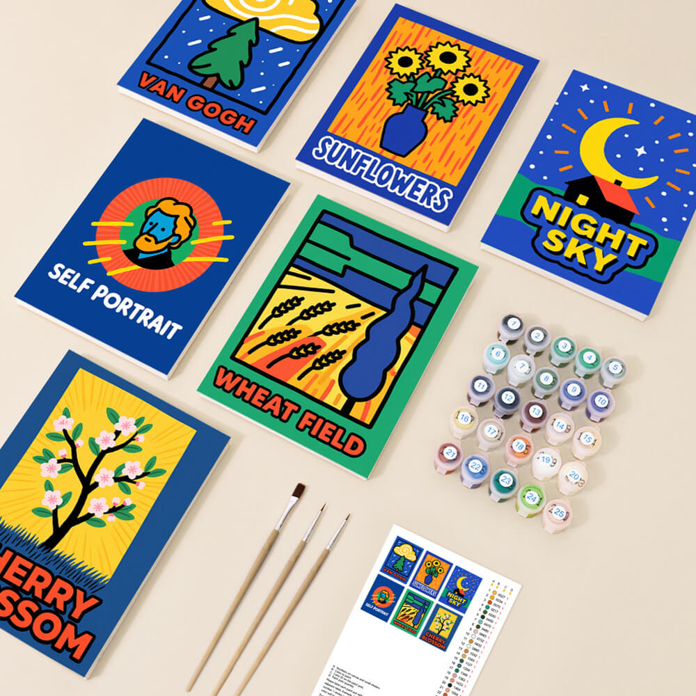 Van Gogh's Blue Paintings 6 Pieces Mini Paint by Numbers
