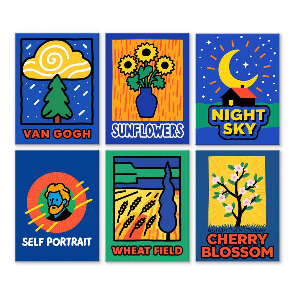 Van Gogh's Blue Paintings 6 Pieces Mini Paint by Numbers