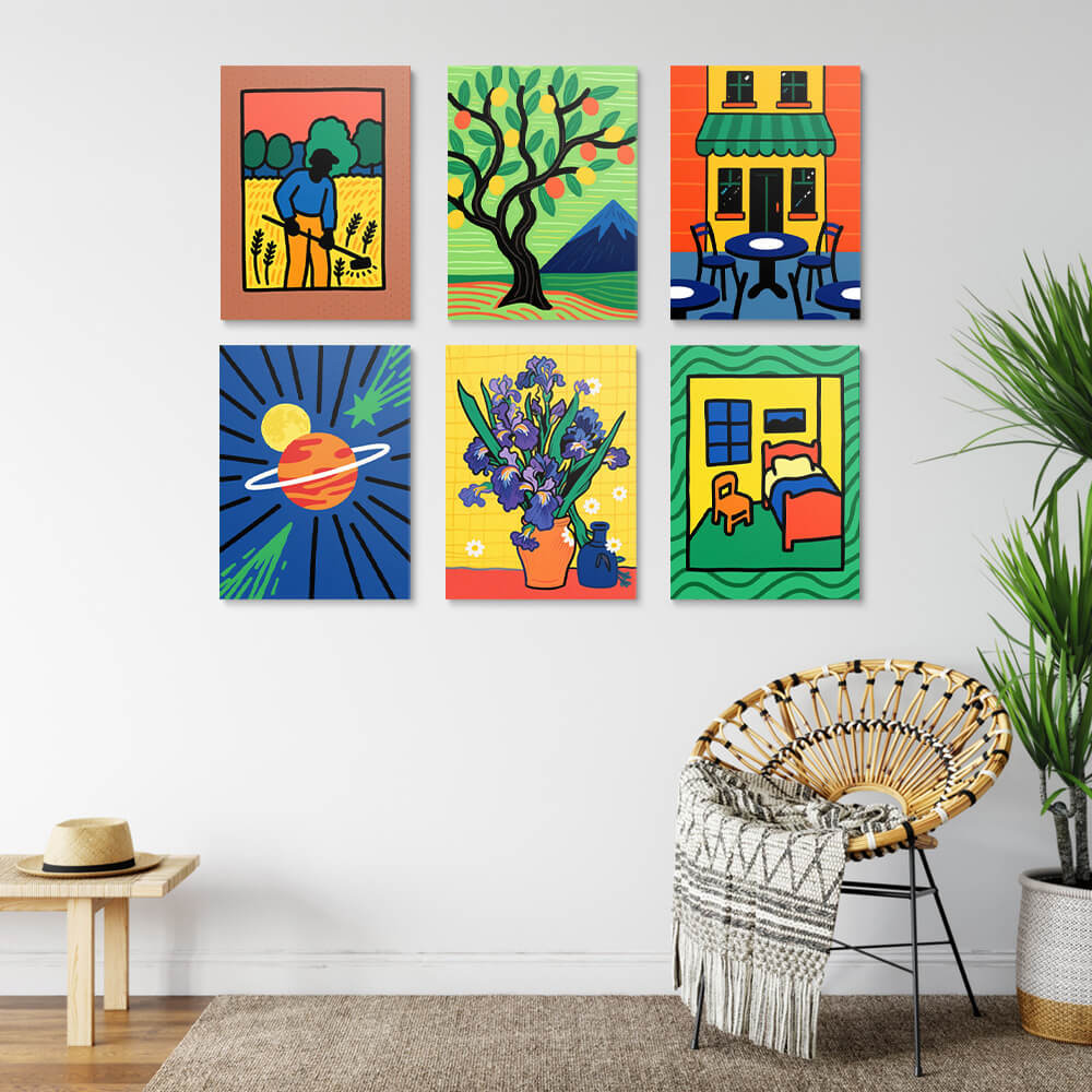 Van Gogh's Classic Paintings 6 Pieces Mini Paint by Numbers