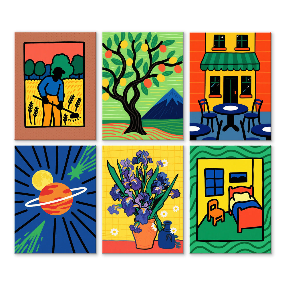 Van Gogh's Classic Paintings 6 Pieces Mini Paint by Numbers