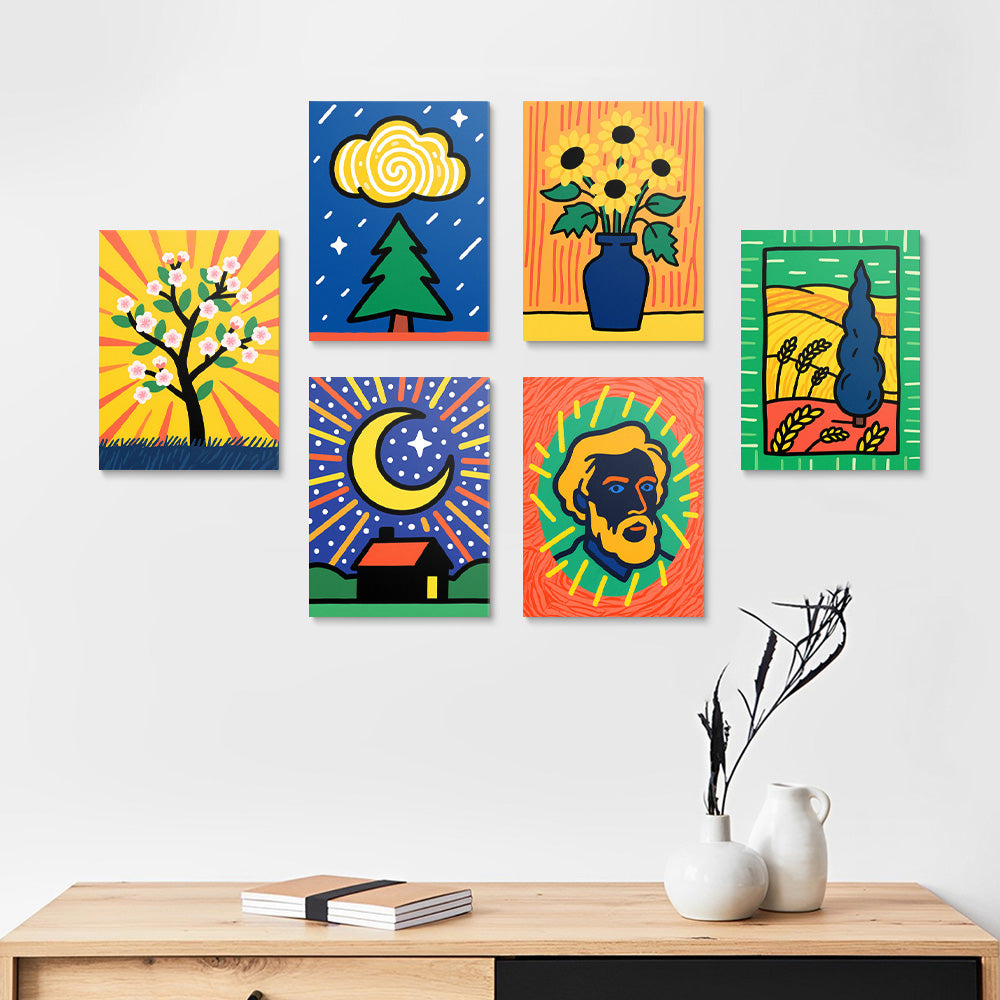 Van Gogh's Classic Works 6 Pieces Mini Paint by Numbers