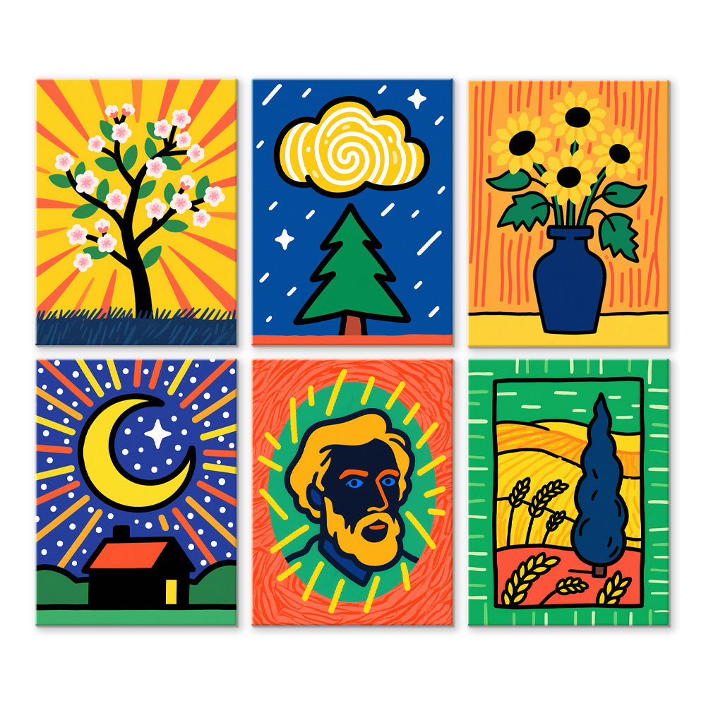 Van Gogh's Classic Works 6 Pieces Mini Paint by Numbers