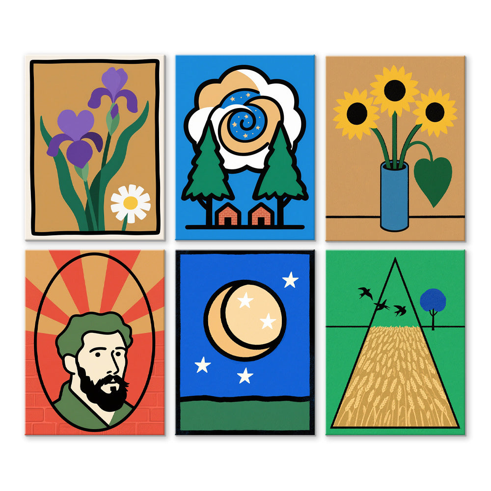 Van Gogh's Great Works 6 Pieces Mini Paint by Numbers