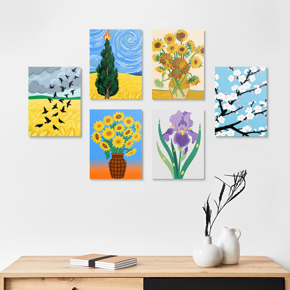 Van Gogh's Masterpieces 6 Pieces Mini Paint by Numbers