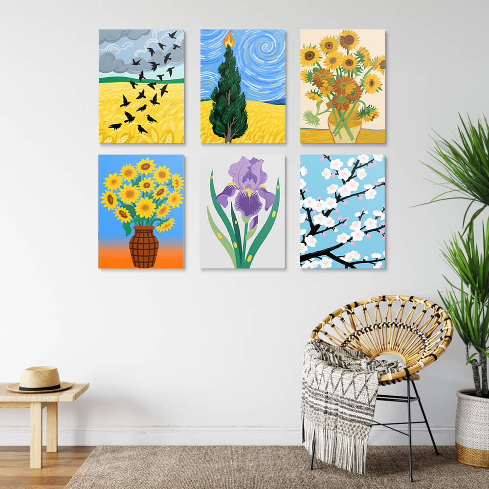 Van Gogh's Masterpieces 6 Pieces Mini Paint by Numbers