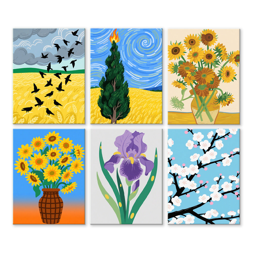 Van Gogh's Masterpieces 6 Pieces Mini Paint by Numbers