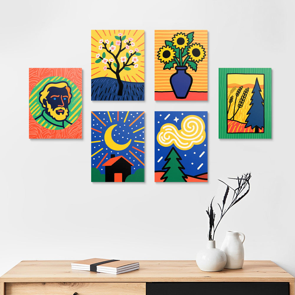 Van Gogh's Paintings 6 Pieces Mini Paint by Numbers