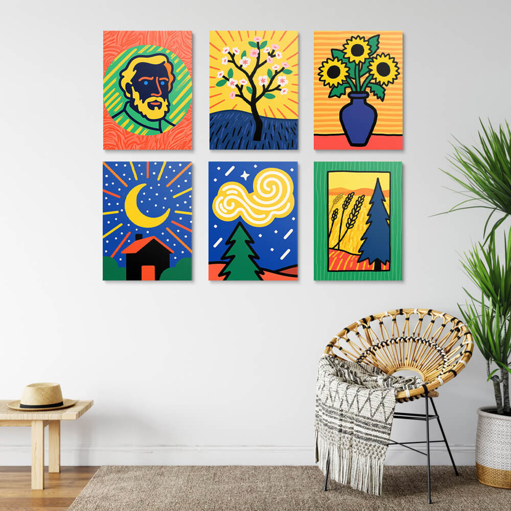 Van Gogh's Paintings 6 Pieces Mini Paint by Numbers