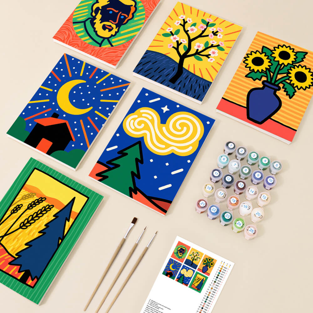 Van Gogh's Paintings 6 Pieces Mini Paint by Numbers
