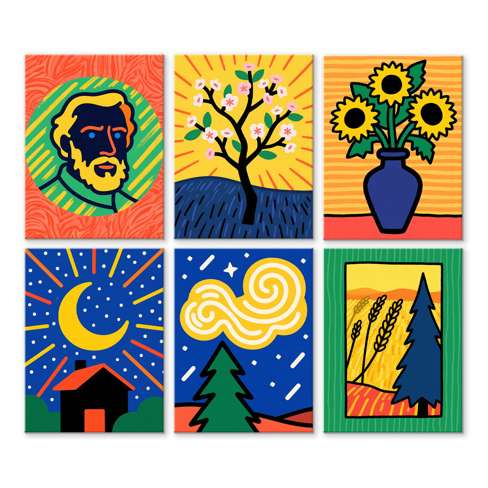 Van Gogh's Paintings 6 Pieces Mini Paint by Numbers