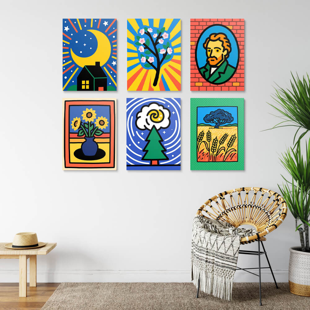 Van Gogh's Works 6 Pieces Mini Paint by Numbers
