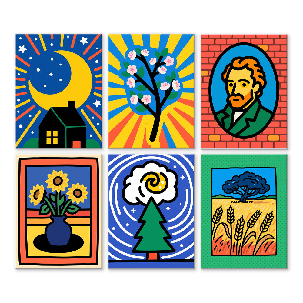 Van Gogh's Works 6 Pieces Mini Paint by Numbers