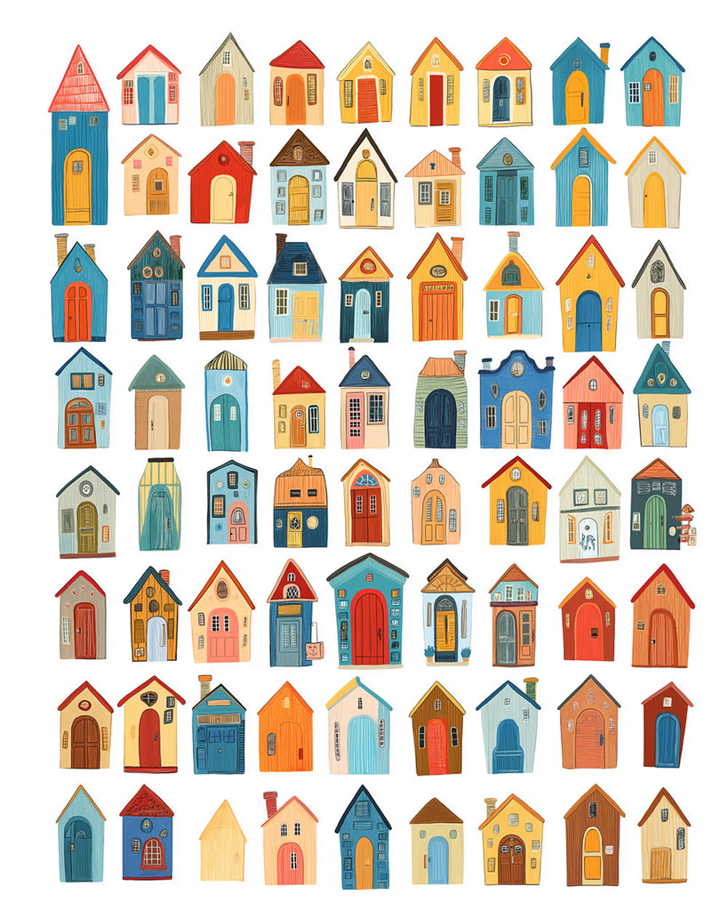 Various Small Houses Paint by Numbers