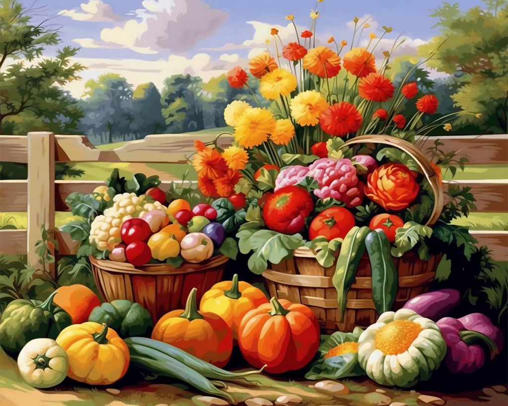 Vegetables and Flowers Paint by Numbers