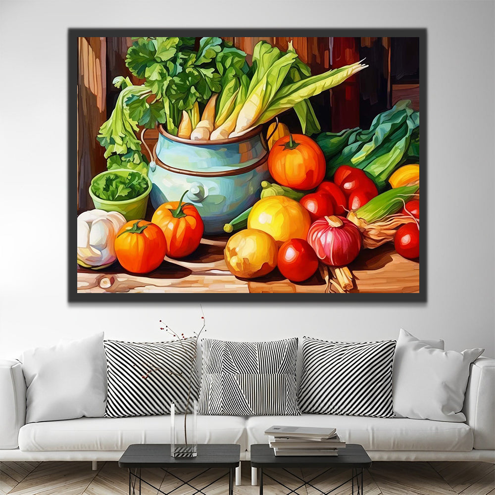 Vegetables and Fruits Paint by Numbers