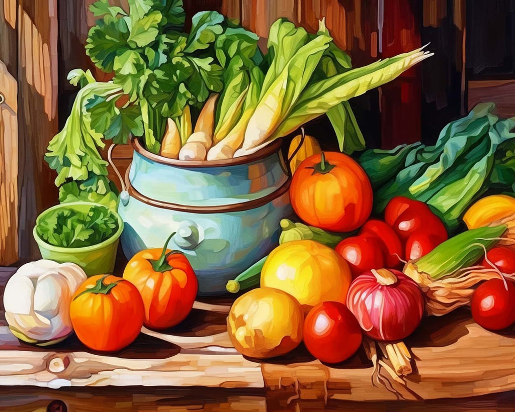 Vegetables and Fruits Paint by Numbers