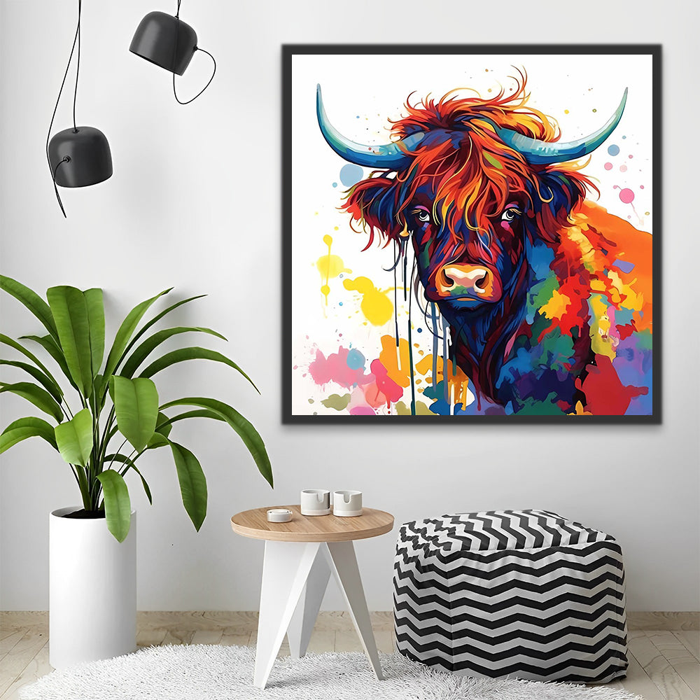 Water Highland Cow Paint by Numbers