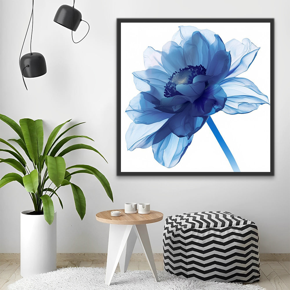 Watercolor Blue Windflower Paint by Numbers