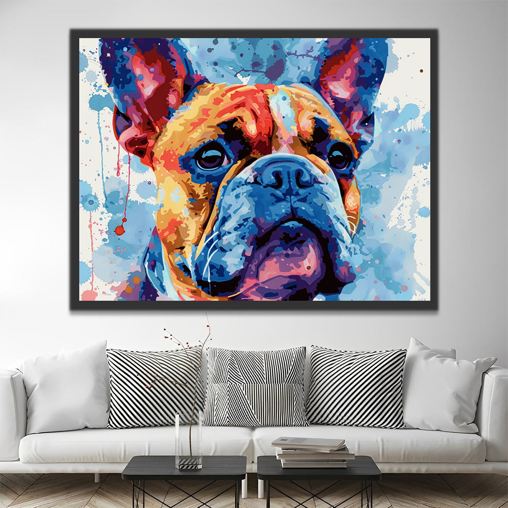 Watercolor Bulldog Paint by Numbers