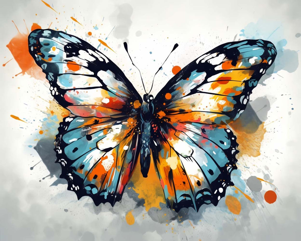 Watercolor Butterfly Paint by Numbers