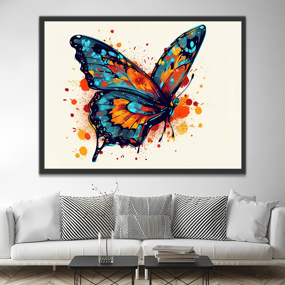 Watercolor Butterfly Paint by Numbers