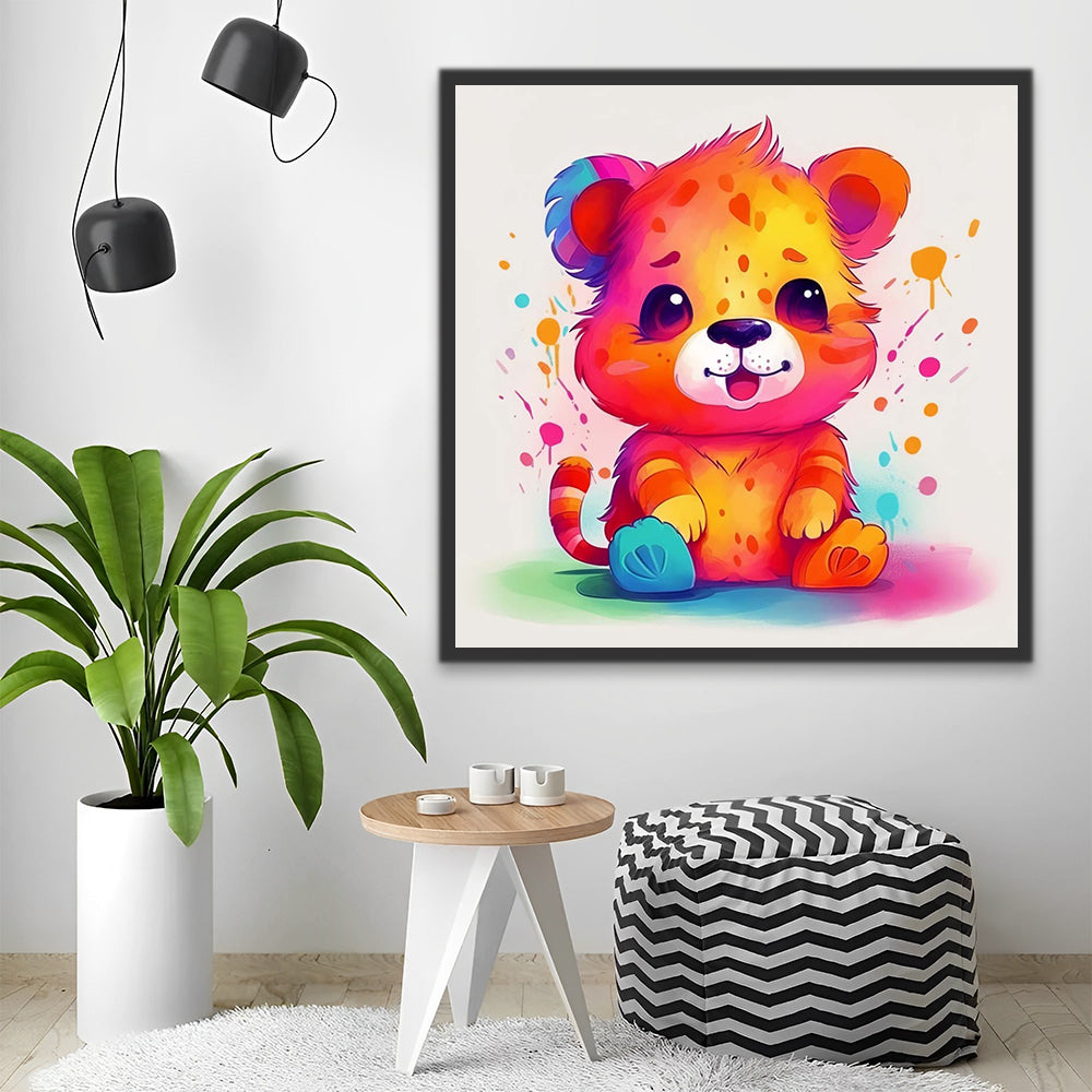 Watercolor Cartoon Bear Paint by Numbers