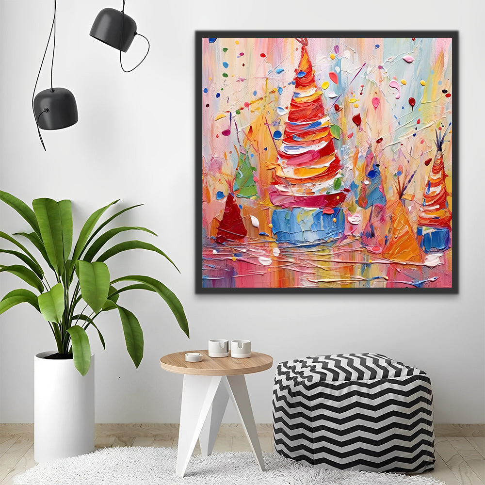 Watercolor Christmas Decoration Paint by Numbers