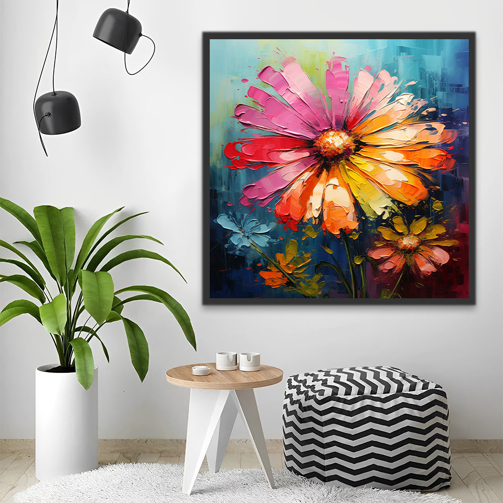 Watercolor Chrysanthemum Paint by Numbers