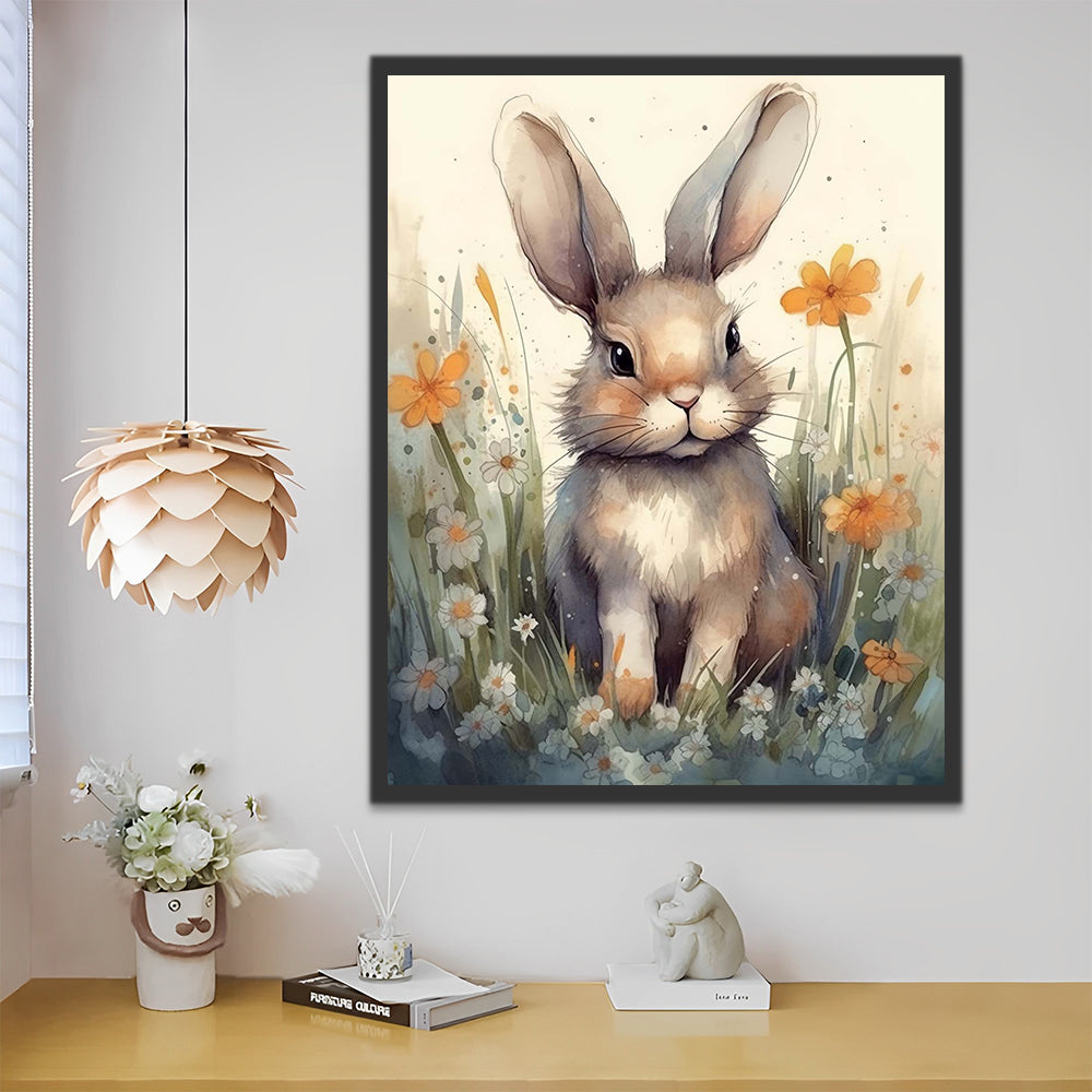 Watercolor Cute Rabbit Paint by Numbers